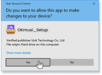 Click "Yes" to continue