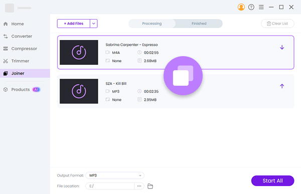 Merge audio files easily