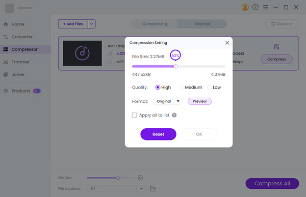  Make audio file smaller
